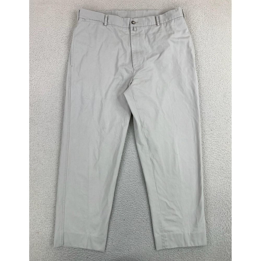 Faconnable Pants Mens 35x29 Beige Regular Fit 100% Cotton Chino Casual Office